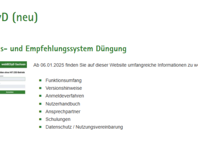 Wie funktioniert die Düngebedarfsermittlung mit dem neuen webBESyD?