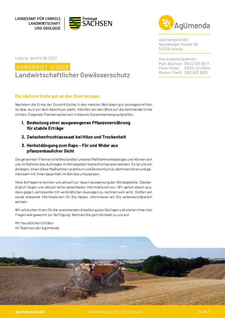 Vorschau für Rundbrief August 2022