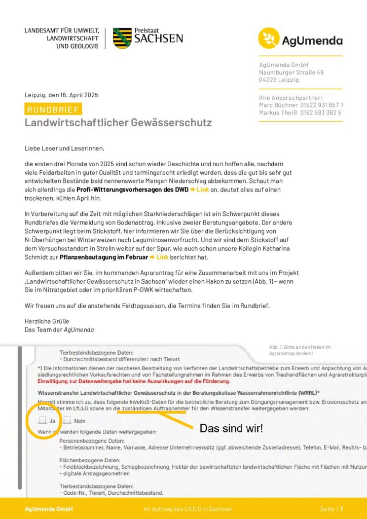 Vorschau für Rundbrief April 2025