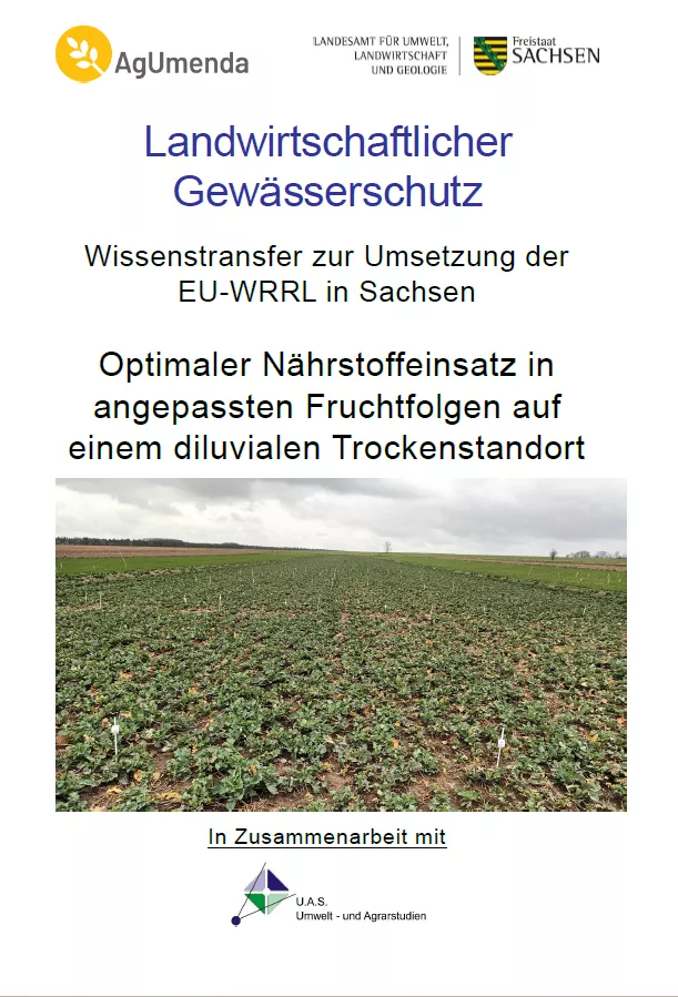 Titelbild für Landwirtschaftlicher Gewässerschutz Wissenstransfer zur Umsetzung der EU WRRL in Sachsen